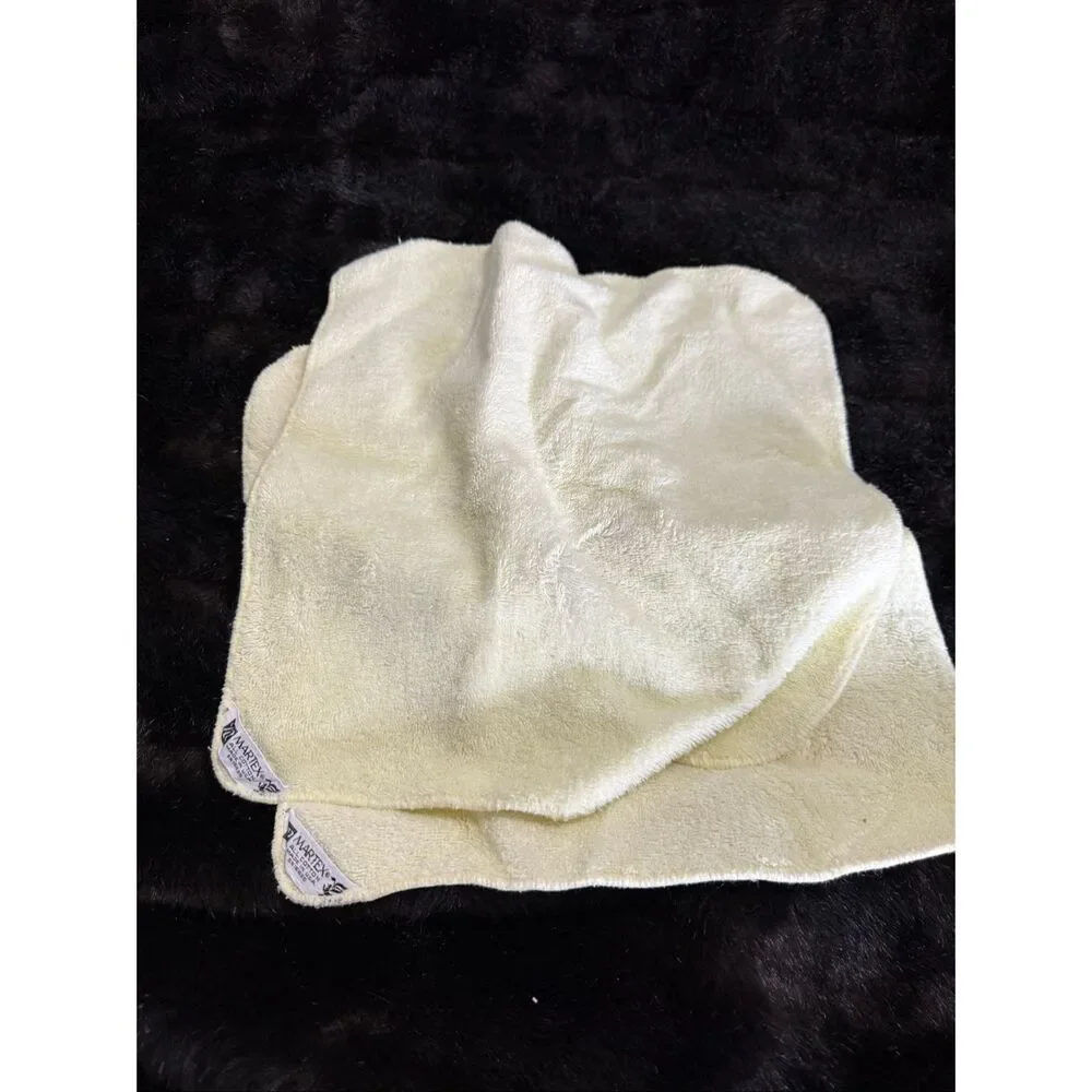 Vtg Hanae Mori Martex Yellow  Butterfly Retro Cotton Bath Wash Cloth Towel USA